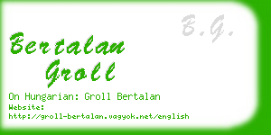 bertalan groll business card